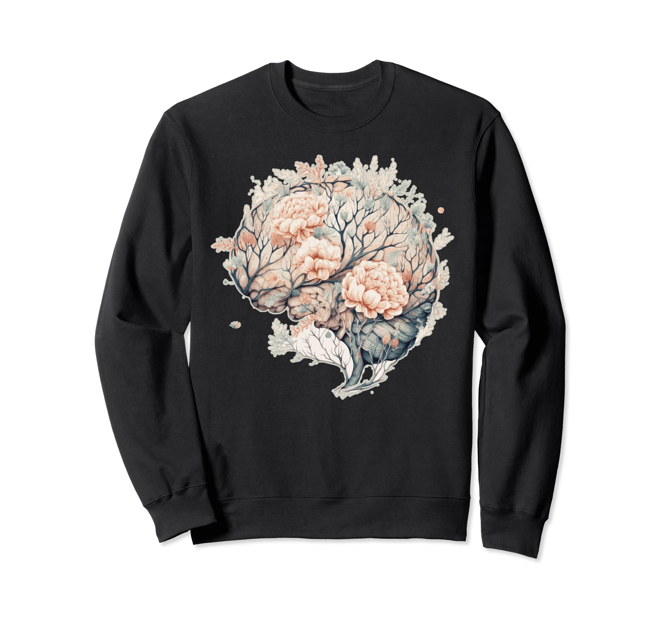 Brain Flower Neuro Science Floral Sweatshirt - Graphic Print for Adults - T-Shirt, Sweatshirt, Hoodie