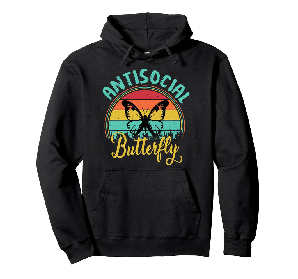 Antisocial Butterfly Funny Sunset Hoodie - Novelty Apparel for Adults - T-Shirt, Sweatshirt, Hoodie