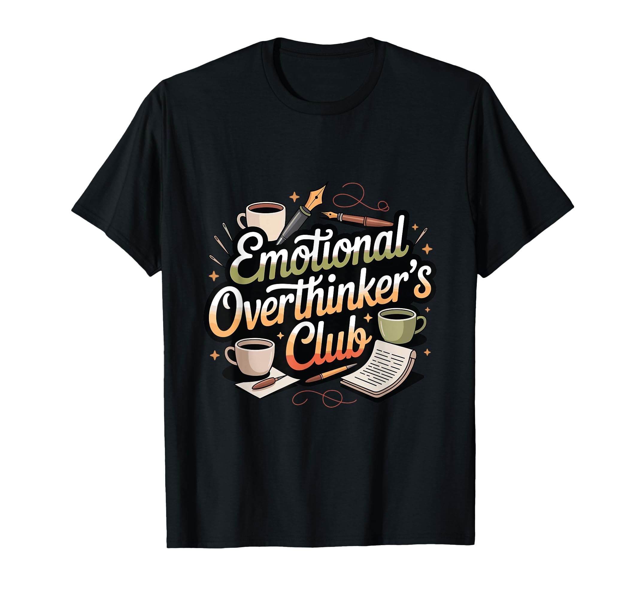 Emotional Overthinkers Club Funny T-Shirt - Minimalist Print for Adults - T-Shirt, Sweatshirt, Hoodie