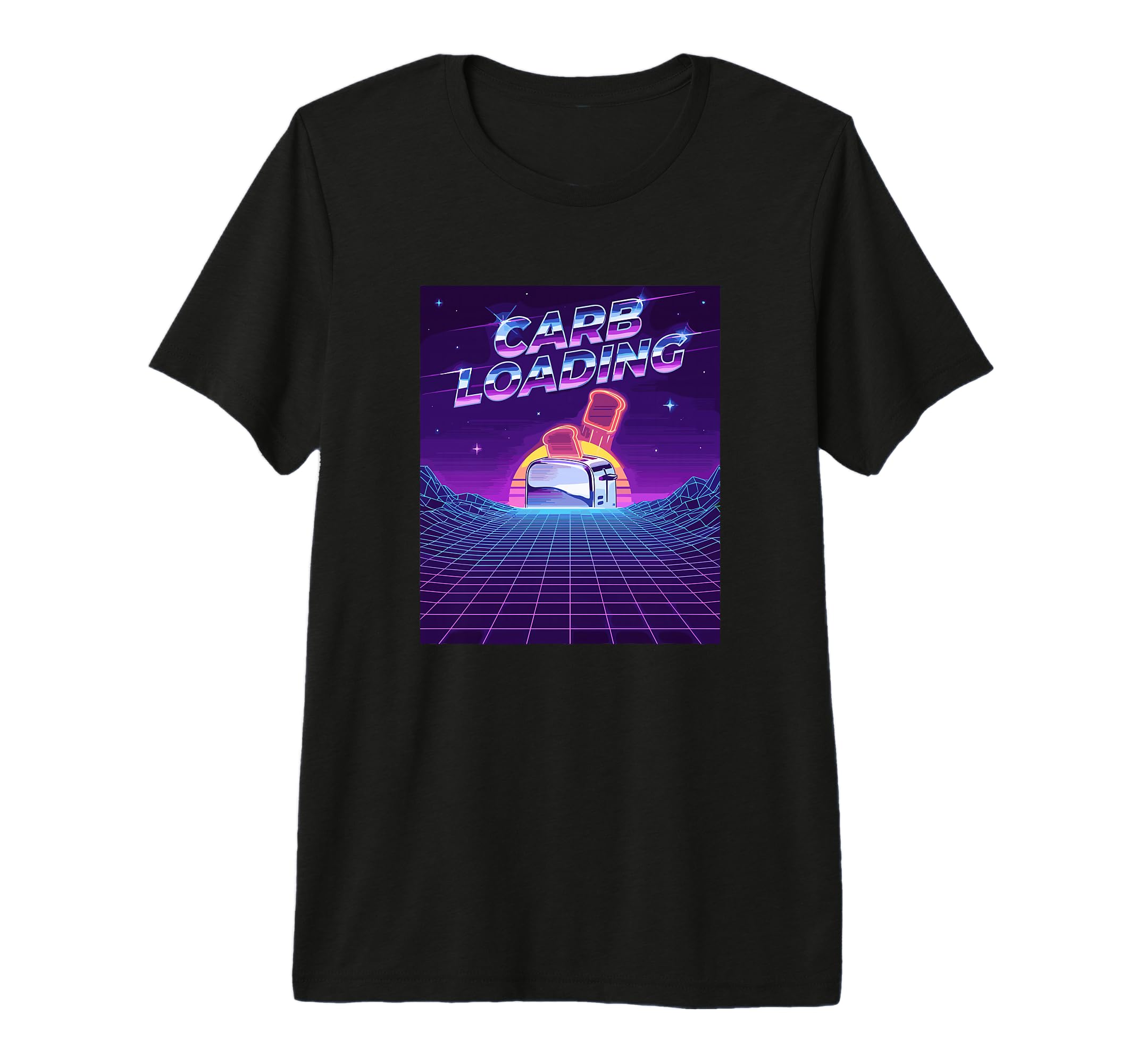 Carb Loading Synthwave Toaster 80S Tri T-Shirt - Unique Graphic Unisex - T-Shirt, Sweatshirt, Hoodie