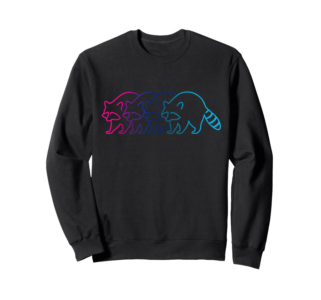 Raccoon Silhouette Synthwave Sweatshirt - Streetwear Style Unisex - T-Shirt, Sweatshirt, Hoodie