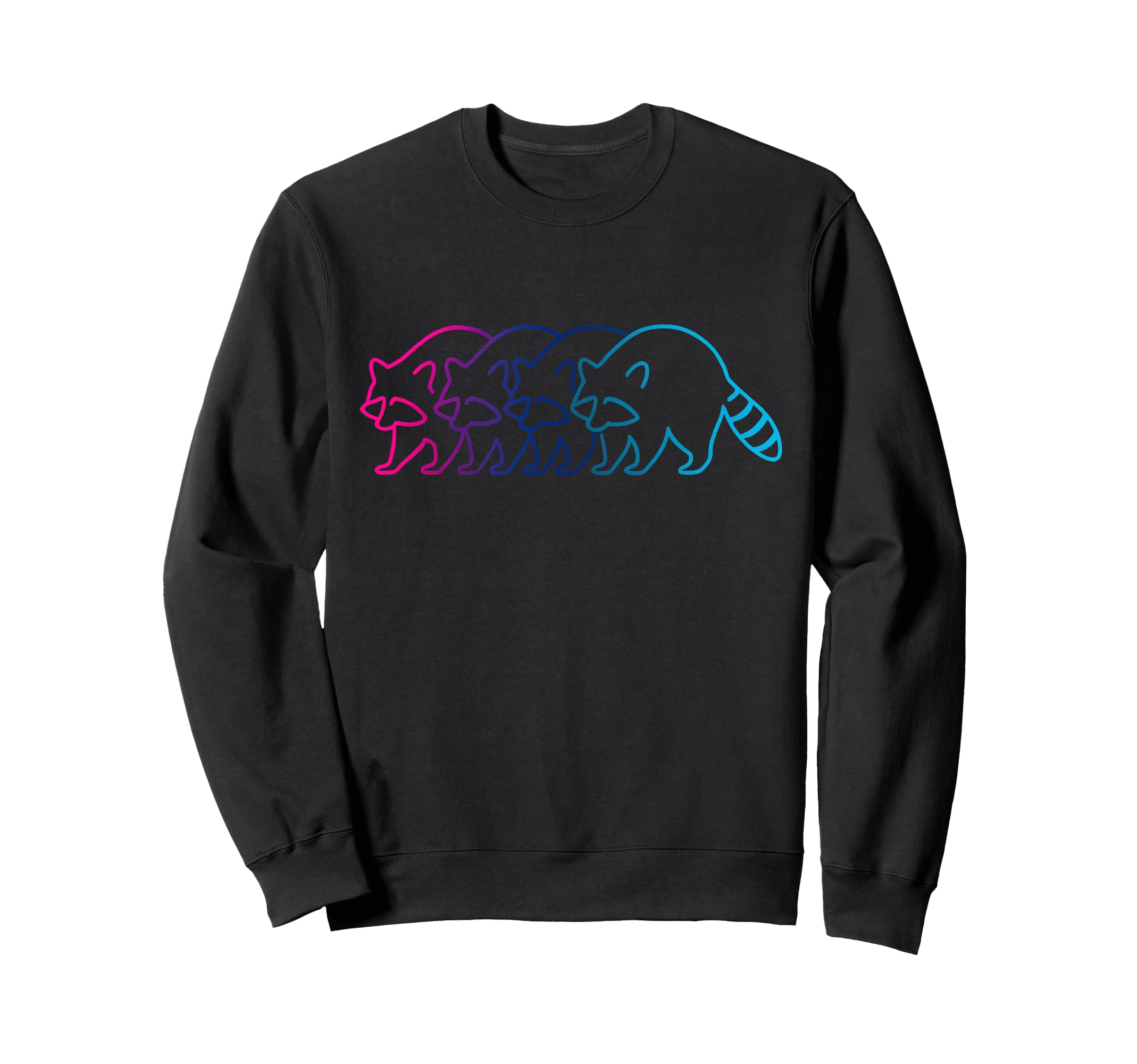 Raccoon Silhouette Synthwave Sweatshirt - Streetwear Style Unisex - T-Shirt, Sweatshirt, Hoodie