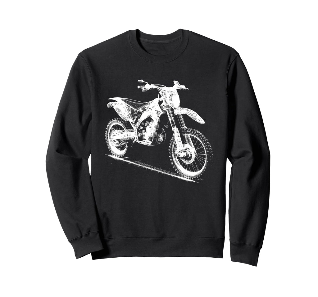 Dirt Bike 3D Wireframe Motorcycle Sweatshirt - Streetwear Style Unisex - T-Shirt, Sweatshirt, Hoodie