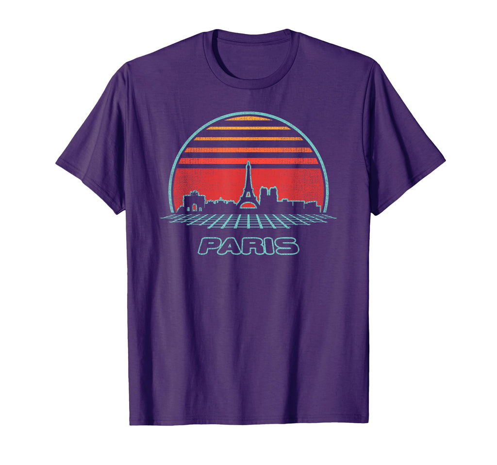 Paris City Skyline 80S Souvenir Gift T-Shirt - Aesthetic Graphic for Adults - T-Shirt, Sweatshirt, Hoodie
