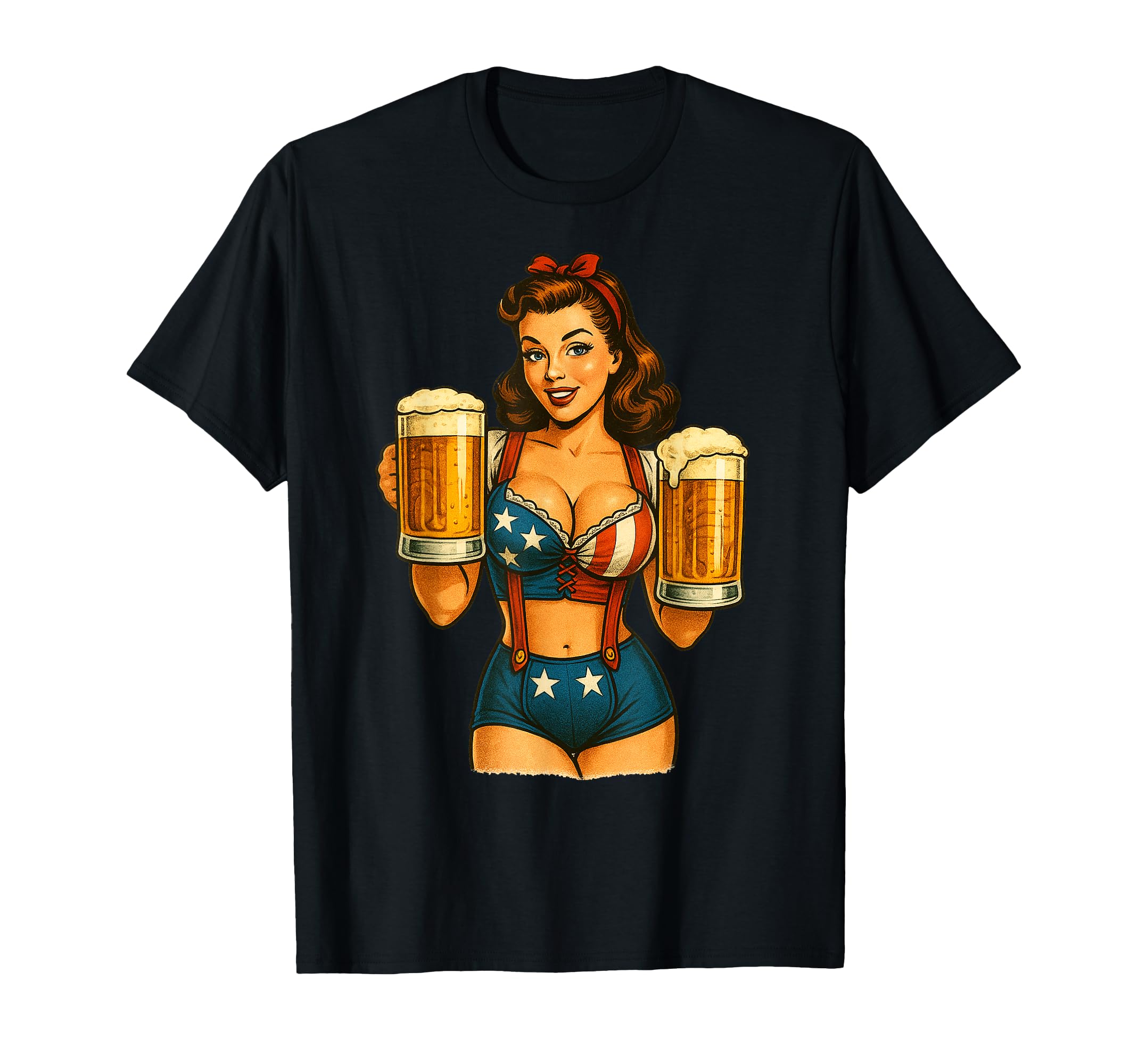 Usa Patriotic Pinup 4Th July Celebration T-Shirt - Unique Graphic Unisex - T-Shirt, Sweatshirt, Hoodie
