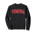 Pomona Nj Distressed Red Varsity Sweatshirt - Aesthetic Graphic for Adults - T-Shirt, Sweatshirt, Hoodie
