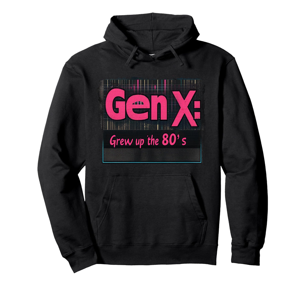 Gen X Grew Up 80S Synthwave Nostalgia Hoodie - Custom Art Print for Adults - T-Shirt, Sweatshirt, Hoodie