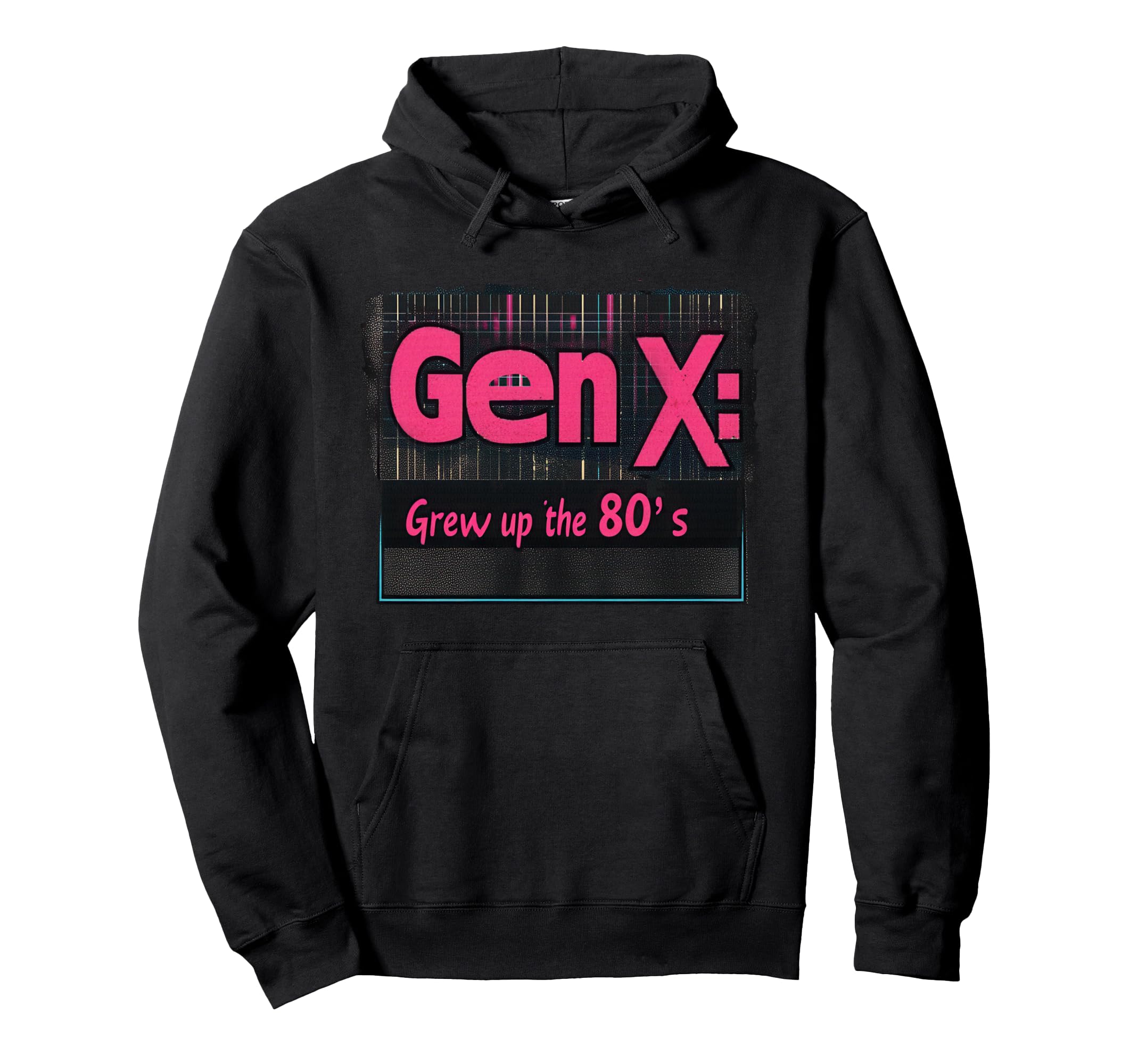 Gen X Grew Up 80S Synthwave Nostalgia Hoodie - Custom Art Print for Adults - T-Shirt, Sweatshirt, Hoodie