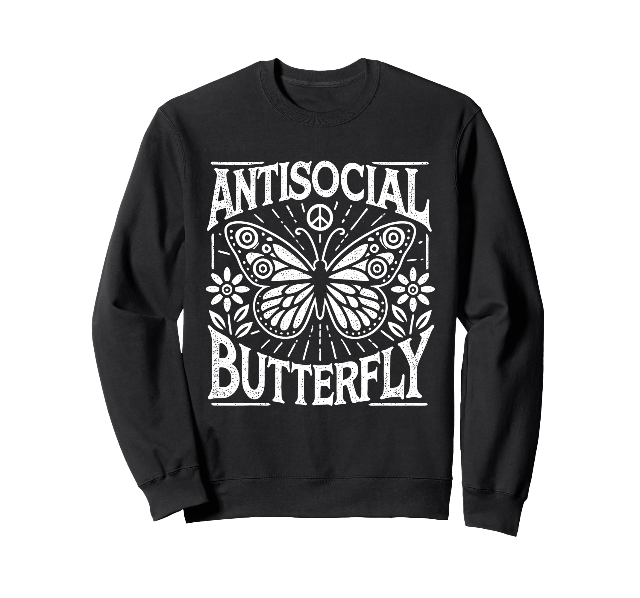 Antisocial Butterfly Sweatshirt - Custom Art Print for Adults - T-Shirt, Sweatshirt, Hoodie