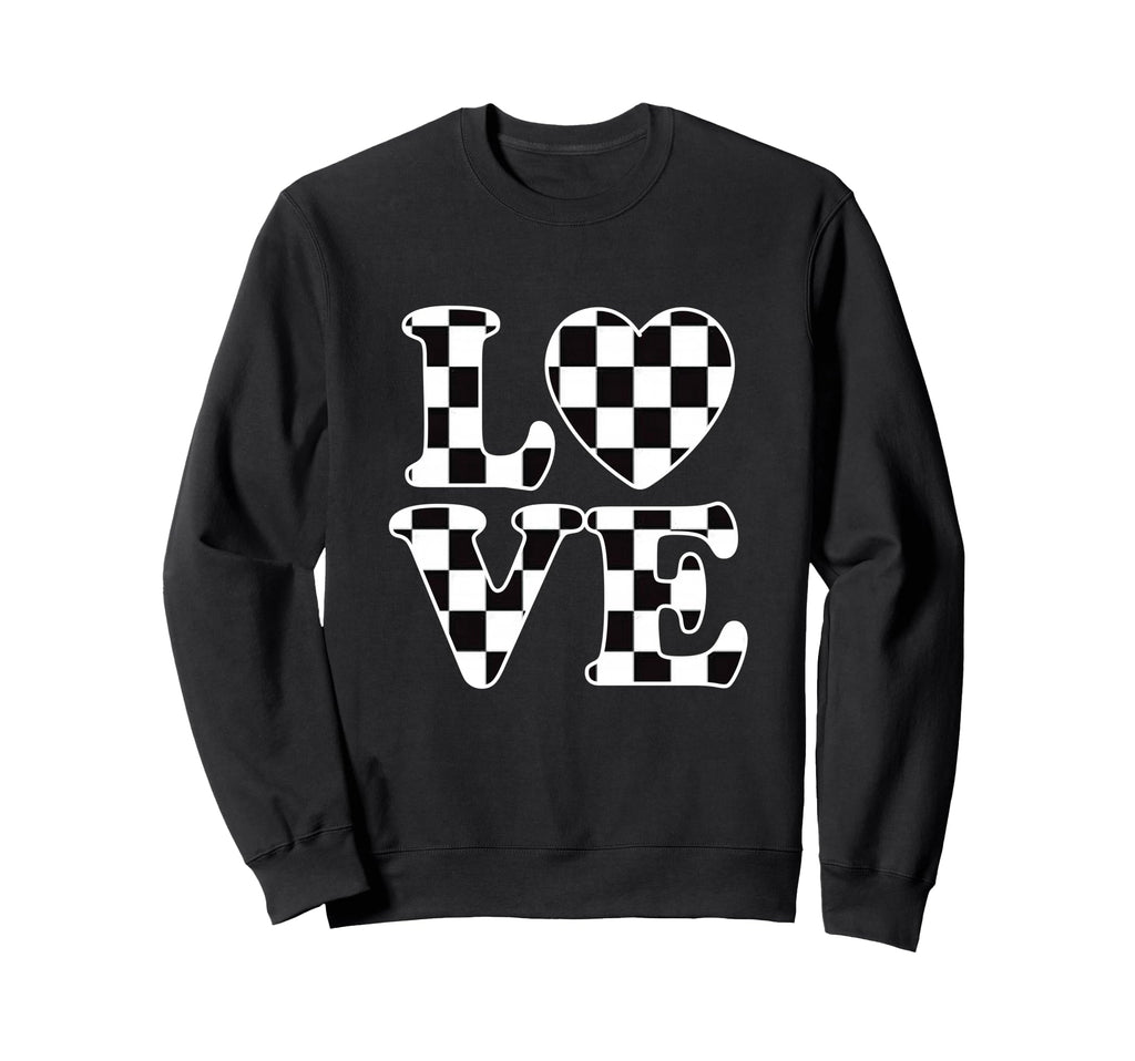 Checkered Flag Racing Car Racer Auto Sweatshirt - Custom Art Print Unisex - T-Shirt, Sweatshirt, Hoodie