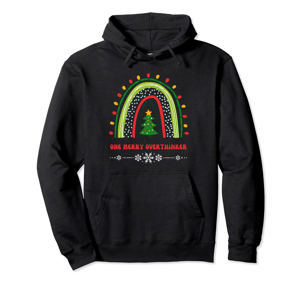 One Merry Overthinker Holidays Sarcasm Hoodie - Minimalist Print Men Women - T-Shirt, Sweatshirt, Hoodie