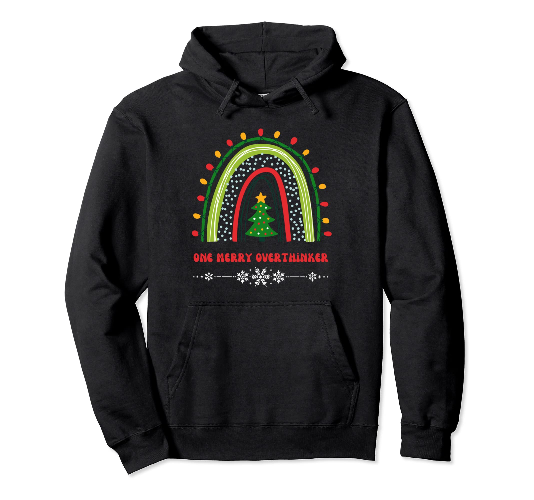 One Merry Overthinker Holidays Sarcasm Hoodie - Minimalist Print Men Women - T-Shirt, Sweatshirt, Hoodie