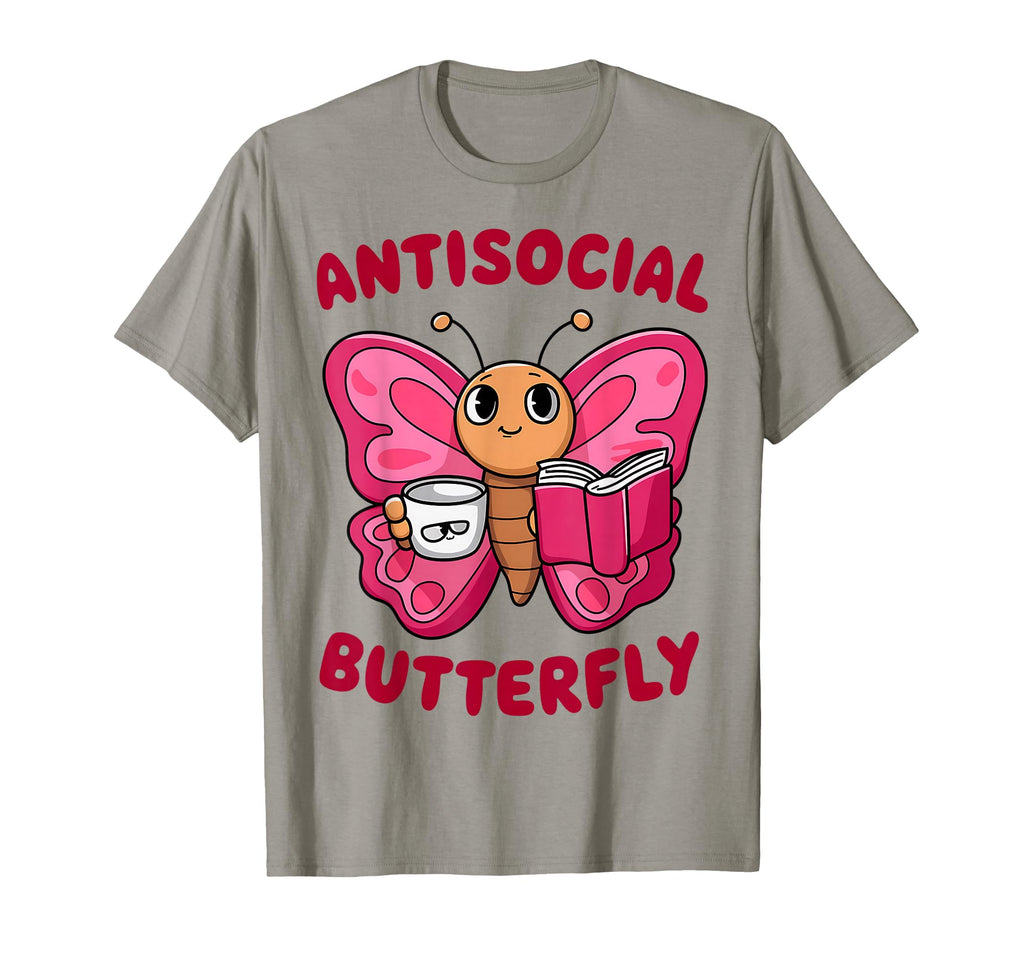 Groovy Anti Social Butterfly Ironic T-Shirt - Aesthetic Graphic for Adults - T-Shirt, Sweatshirt, Hoodie