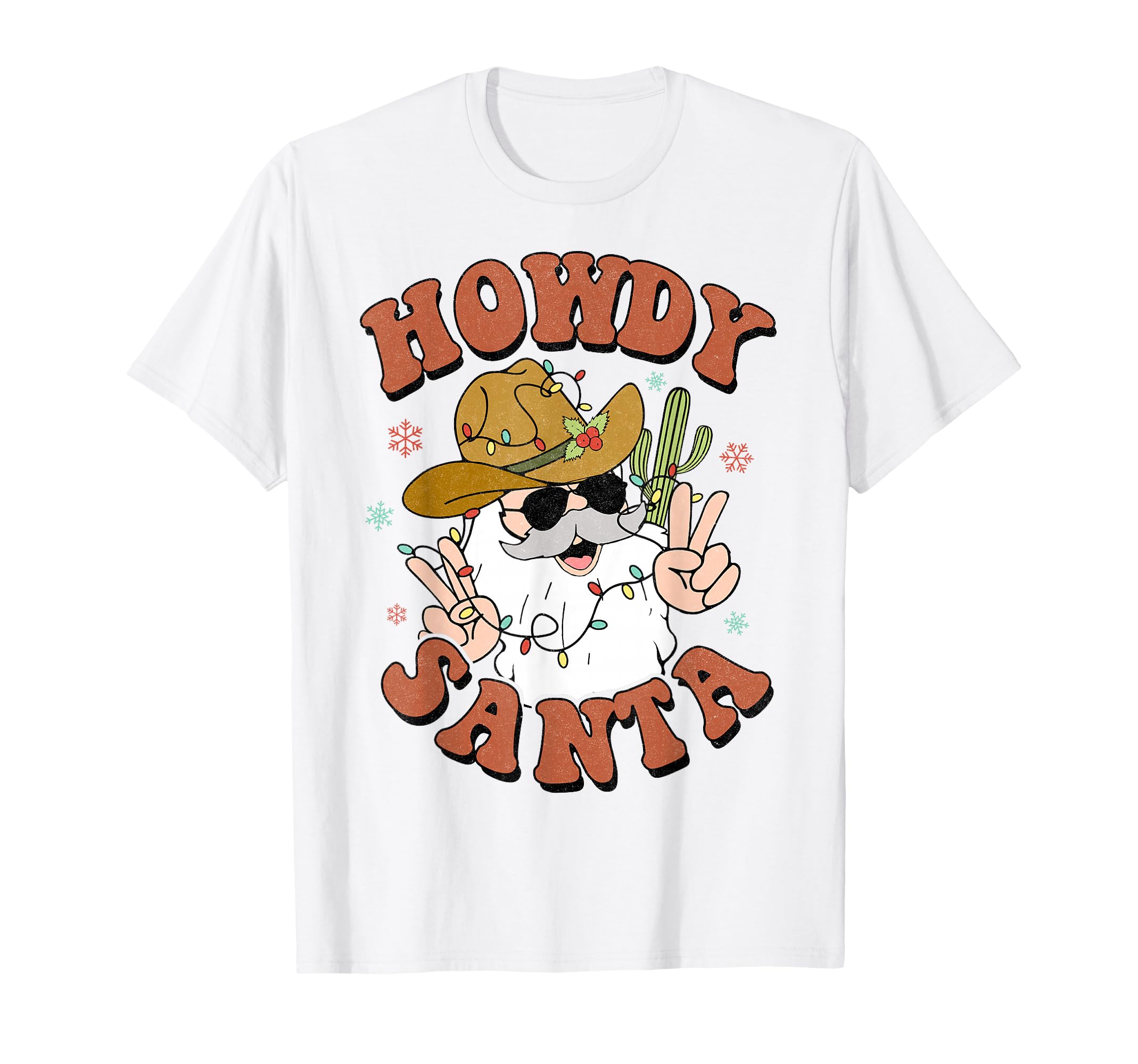 Howdy Santa Cowboy Hat Western Merry T-Shirt - Novelty Apparel Men Women - T-Shirt, Sweatshirt, Hoodie