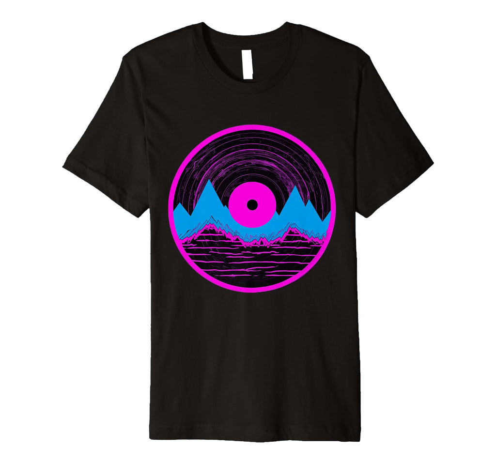 Mountain Vinyl Record Vaporwave Music T-Shirt - Custom Art Print for Adults - T-Shirt, Sweatshirt, Hoodie
