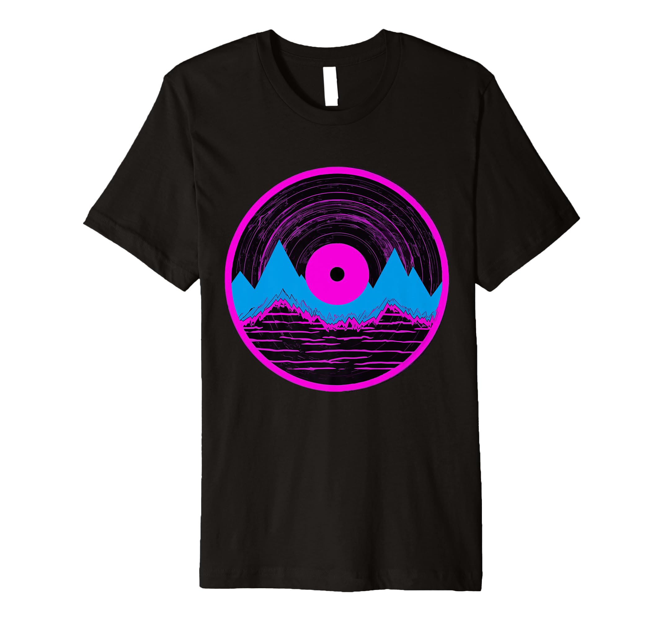 Mountain Vinyl Record Vaporwave Music T-Shirt - Custom Art Print for Adults - T-Shirt, Sweatshirt, Hoodie