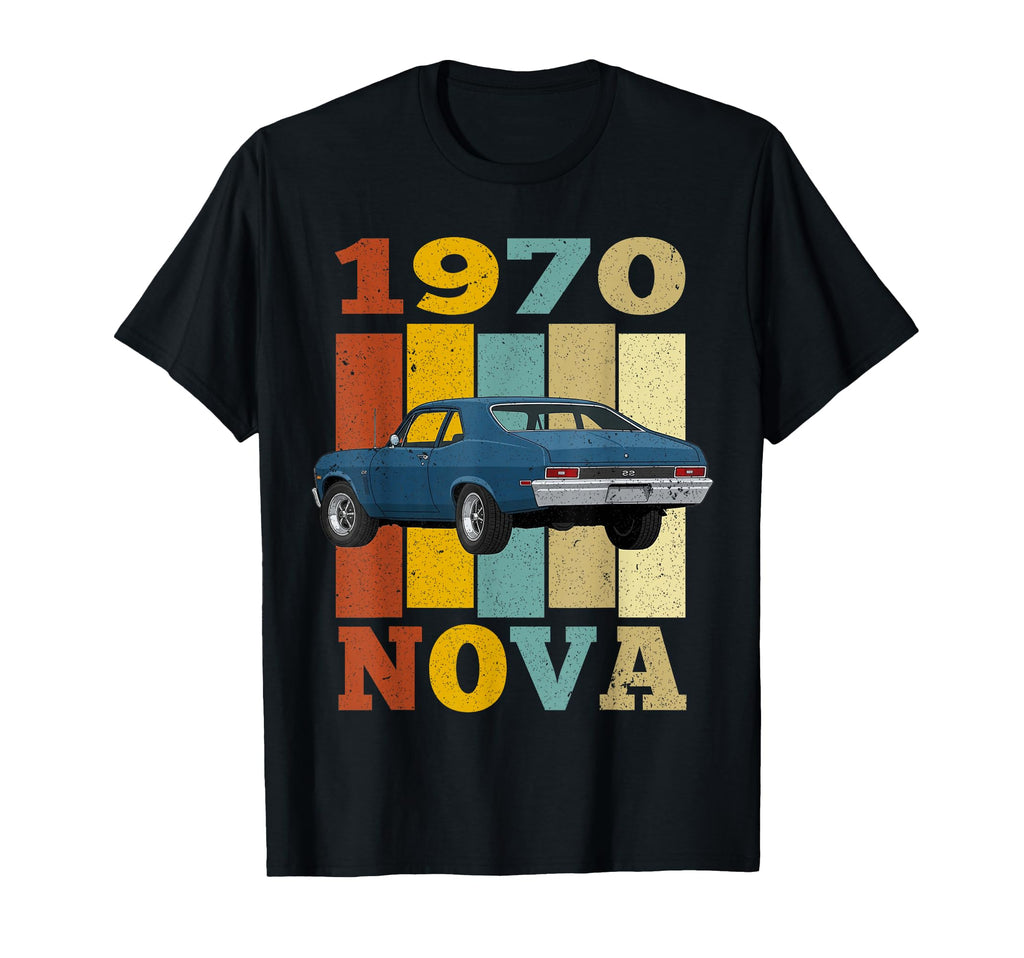 1970 70 Nova Silhouette Muscle Car T-Shirt - Graphic Print Unisex - T-Shirt, Sweatshirt, Hoodie