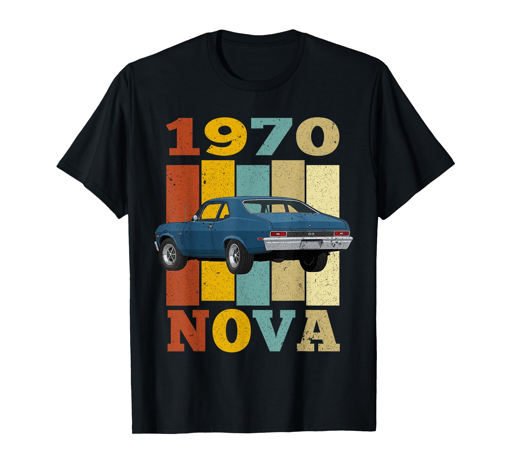 1970 70 Nova Silhouette Muscle Car T-Shirt - Graphic Print Unisex - T-Shirt, Sweatshirt, Hoodie