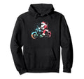 Santa Claus Motorcycle Biker Lover Hoodie - Casual Everyday Wear Men Women - T-Shirt, Sweatshirt, Hoodie
