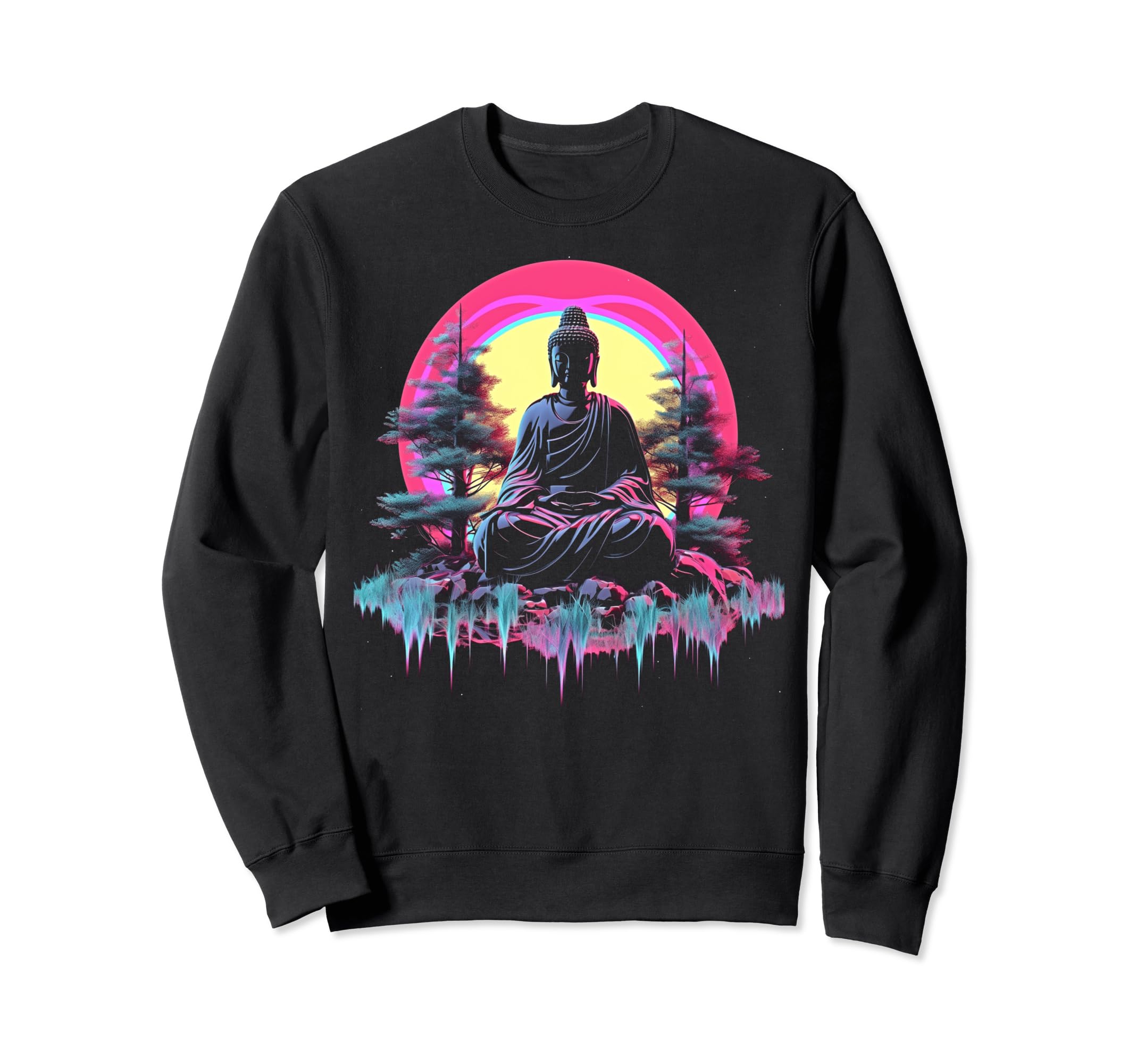 Vaporwave Buddha 80S Synthwave 8 Sweatshirt - Novelty Apparel Men Women - T-Shirt, Sweatshirt, Hoodie