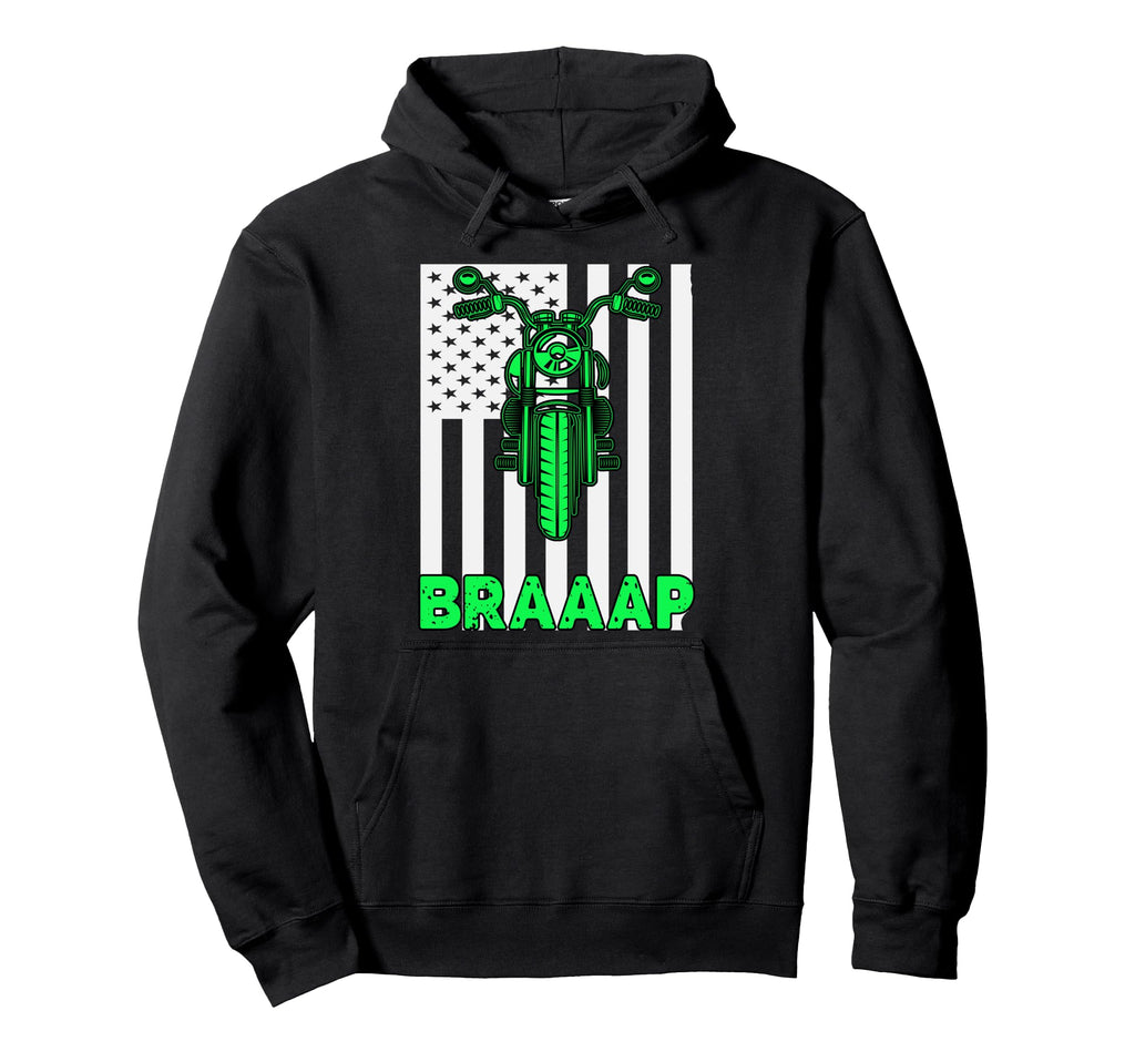 Braap Usa Flag Biker Motorcycle Brap Hoodie - Custom Art Print for Adults - T-Shirt, Sweatshirt, Hoodie
