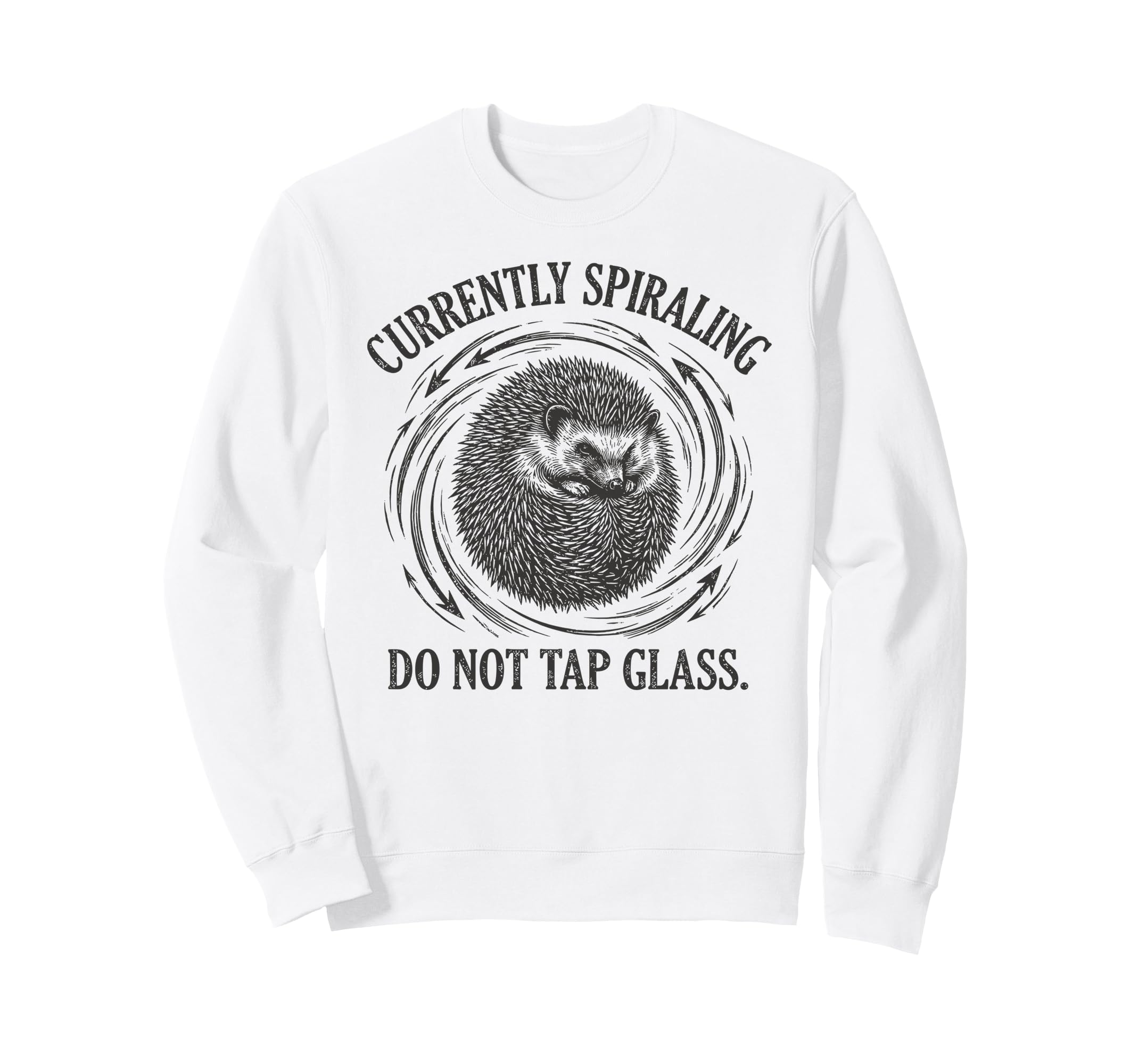 Funny Hedgehog Currently Spiraling Do Sweatshirt - Graphic Print Unisex - T-Shirt, Sweatshirt, Hoodie