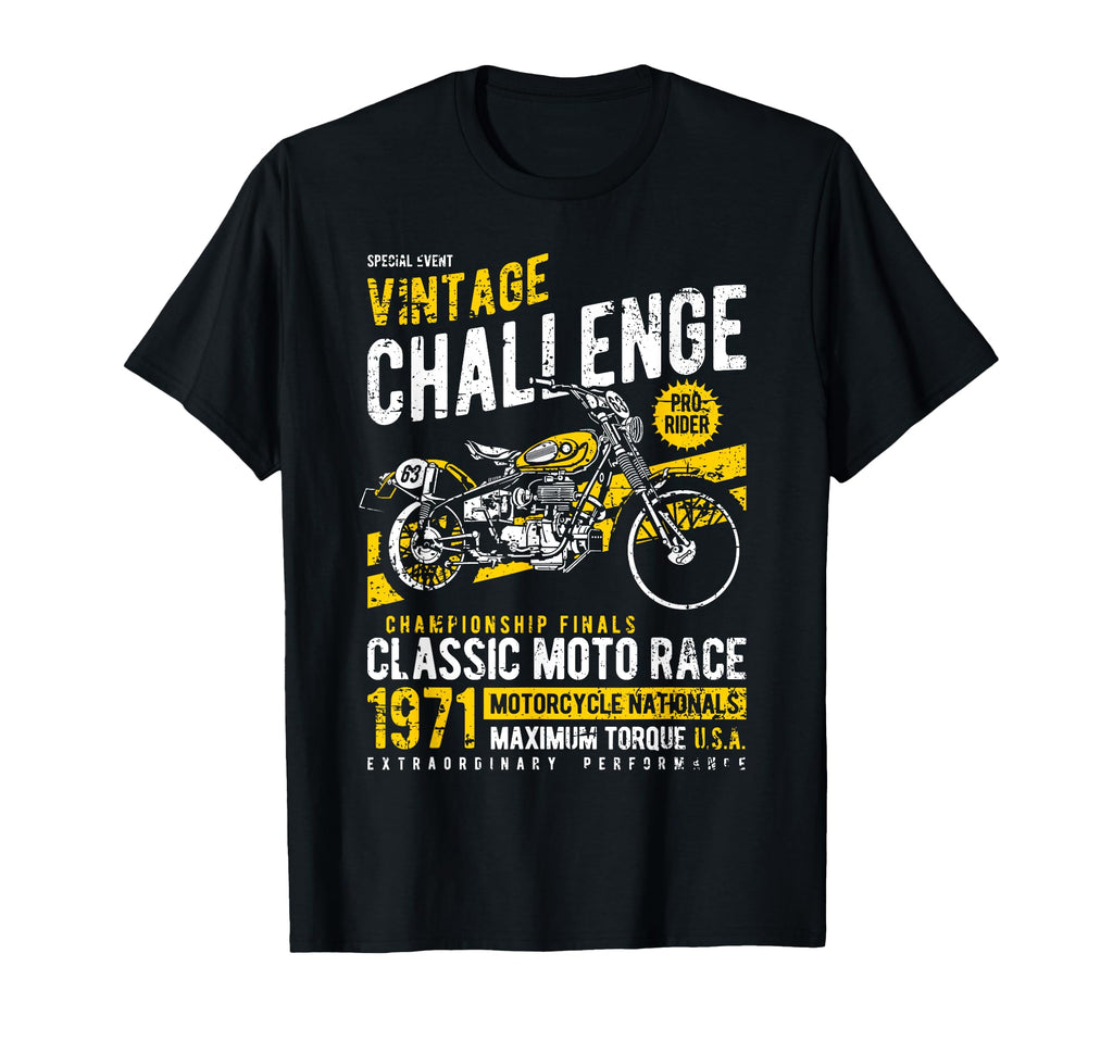 Challenge Motorcycle Race Distressed T-Shirt - Graphic Print Unisex - T-Shirt, Sweatshirt, Hoodie