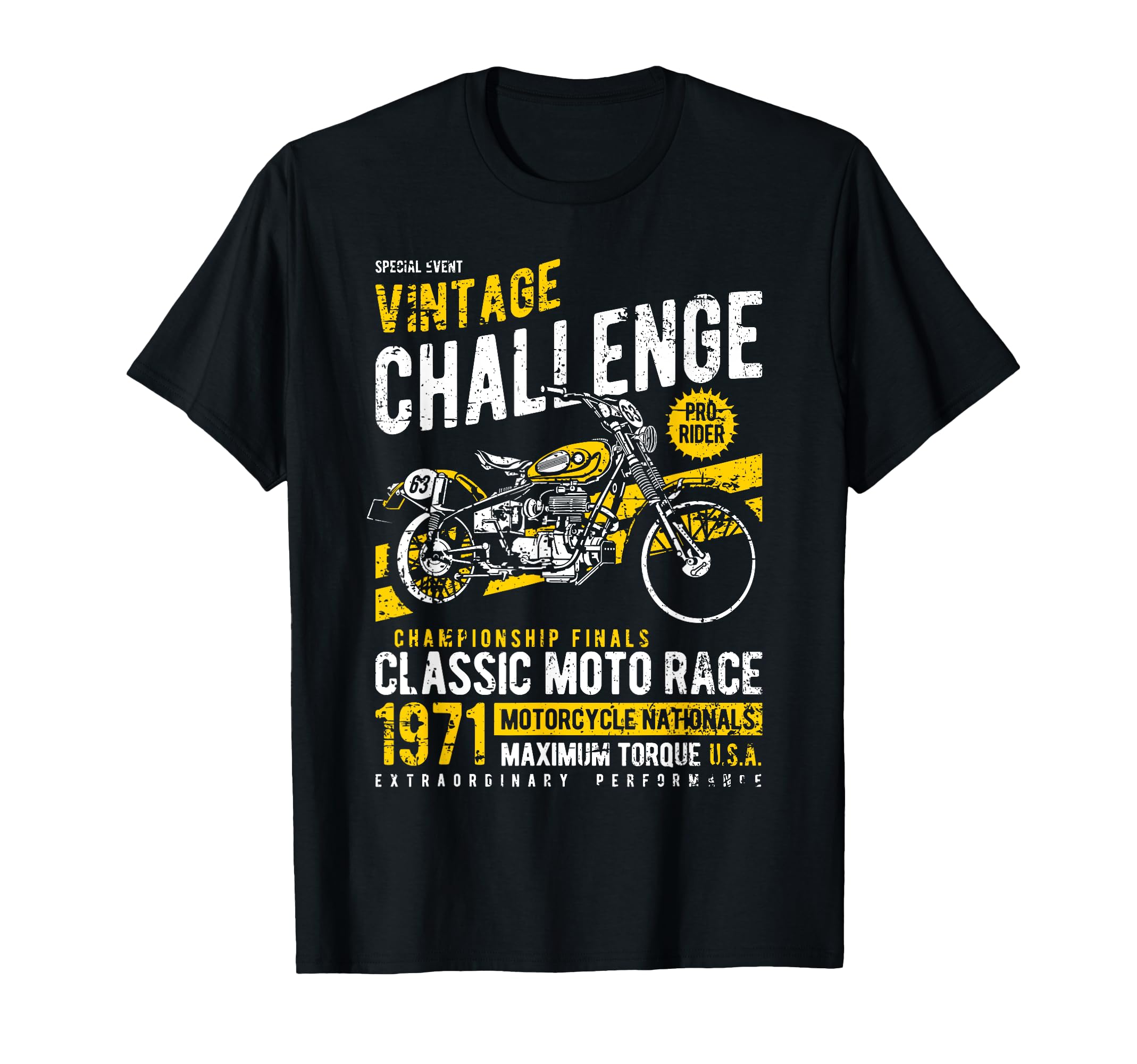 Challenge Motorcycle Race Distressed T-Shirt - Graphic Print Unisex - T-Shirt, Sweatshirt, Hoodie
