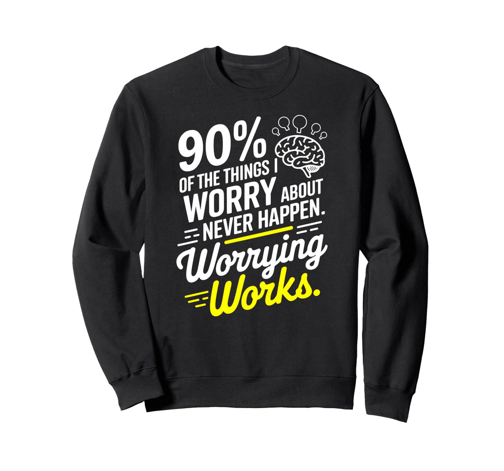 Overthinker Worrying Works Funny Sweatshirt - Minimalist Print Men Women - T-Shirt, Sweatshirt, Hoodie