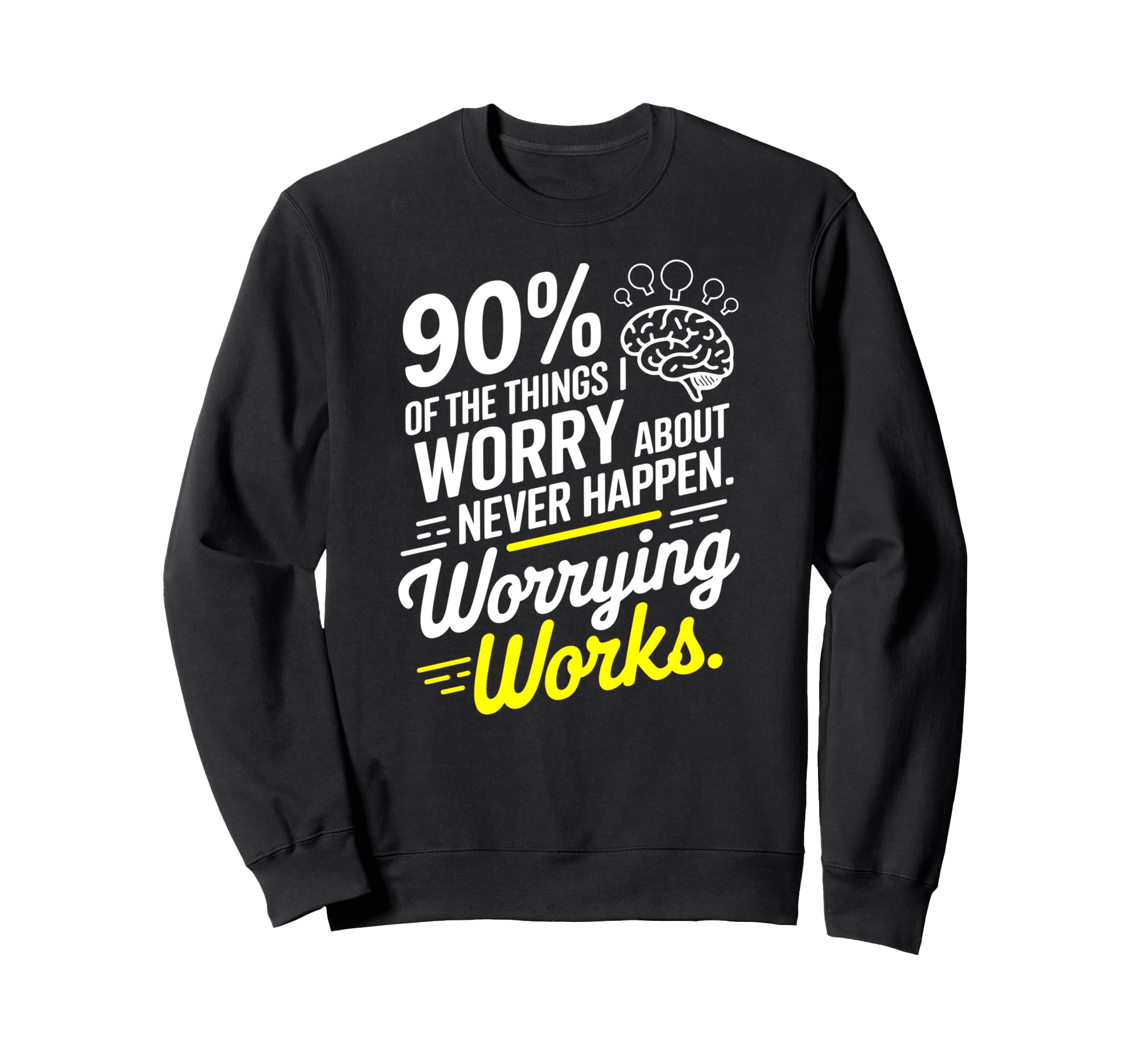 Overthinker Worrying Works Funny Sweatshirt - Minimalist Print Men Women - T-Shirt, Sweatshirt, Hoodie