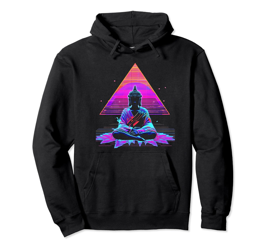 Synthwave Buddha Cyberpunk 80S Sci Fi 3 Hoodie - Trendy Graphic for Adults - T-Shirt, Sweatshirt, Hoodie