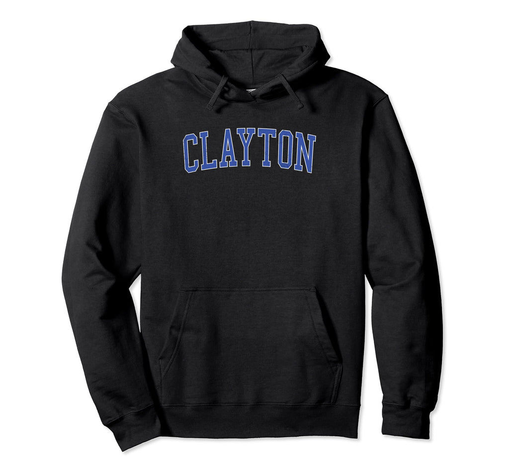 Clayton Ca Distressed Blue Varsity Hoodie - Fun Novelty Design Men Women - T-Shirt, Sweatshirt, Hoodie