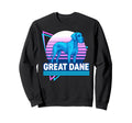 Great Dane Synthwave Aesthetic Dog Sweatshirt - Unique Graphic for Adults - T-Shirt, Sweatshirt, Hoodie