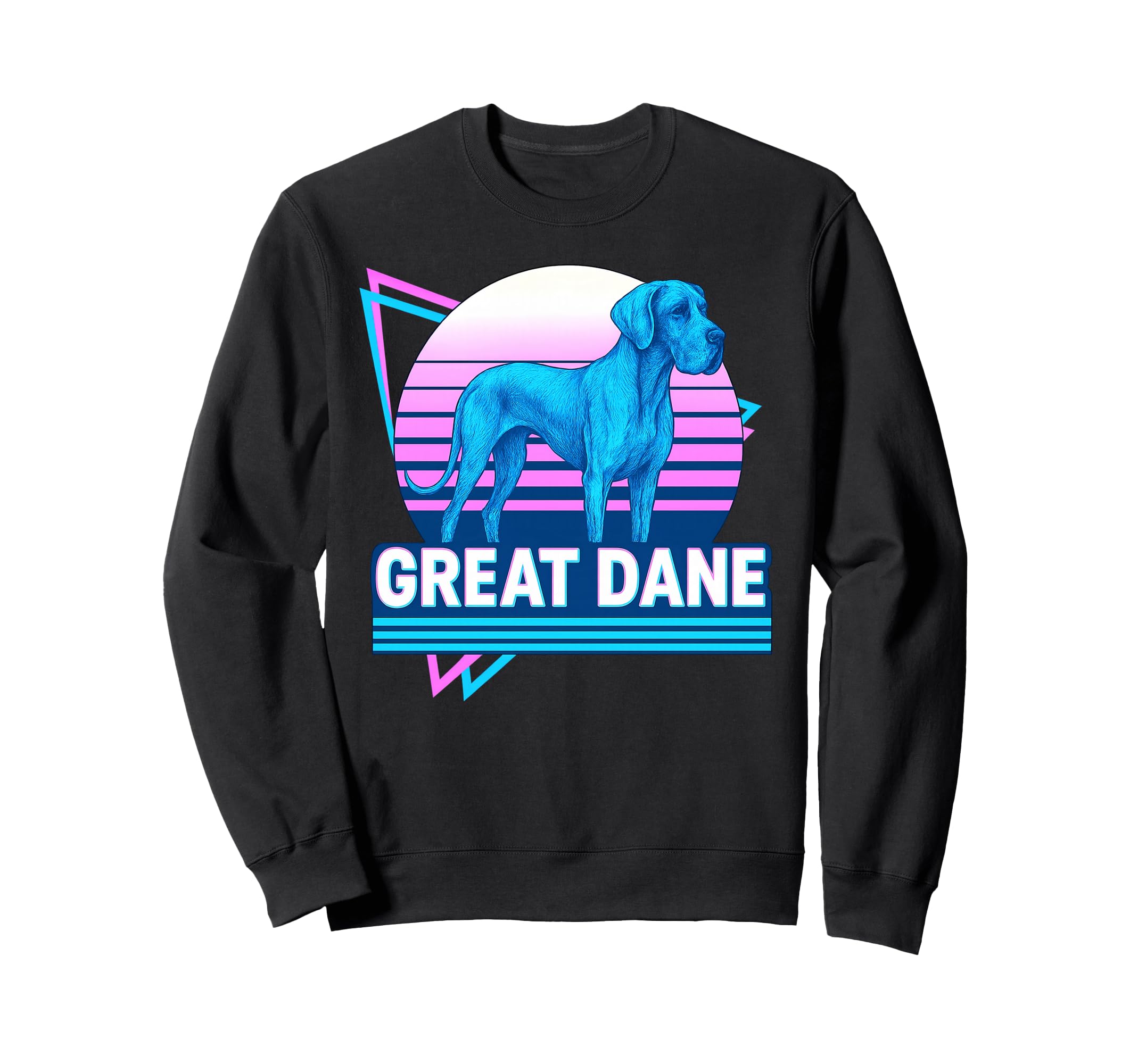 Great Dane Synthwave Aesthetic Dog Sweatshirt - Unique Graphic for Adults - T-Shirt, Sweatshirt, Hoodie