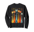 Mid Century Long Neck Cats 50S 60S Sweatshirt - Trendy Graphic for Adults - T-Shirt, Sweatshirt, Hoodie