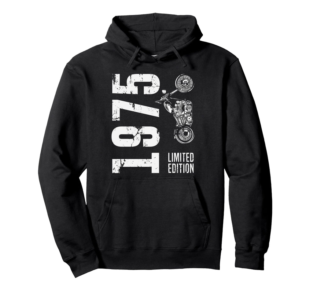 Born 1975 Motorcycle 50Th Birthday Hoodie - Minimalist Print for Adults - T-Shirt, Sweatshirt, Hoodie