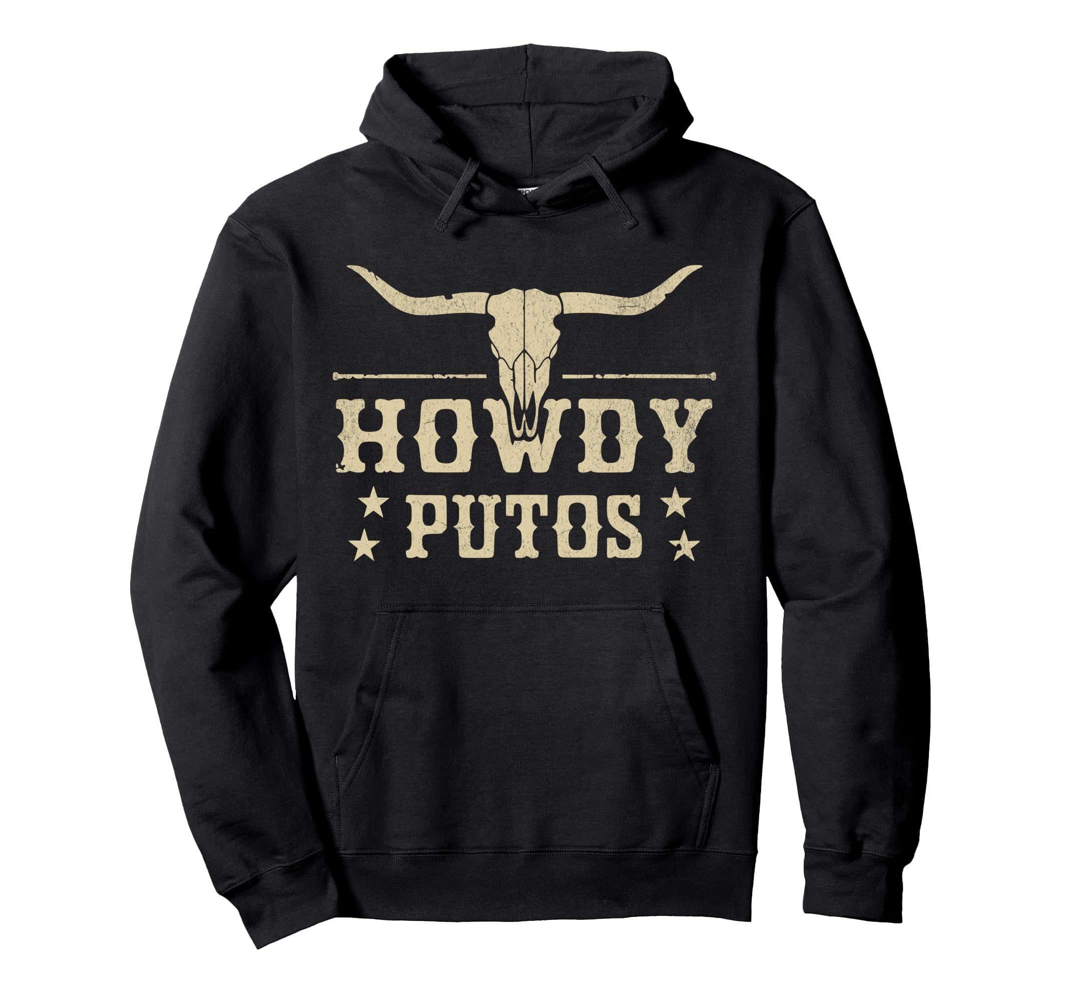Howdy Putos Bull Skull Country Cowboy Hoodie - Minimalist Print Men Women - T-Shirt, Sweatshirt, Hoodie