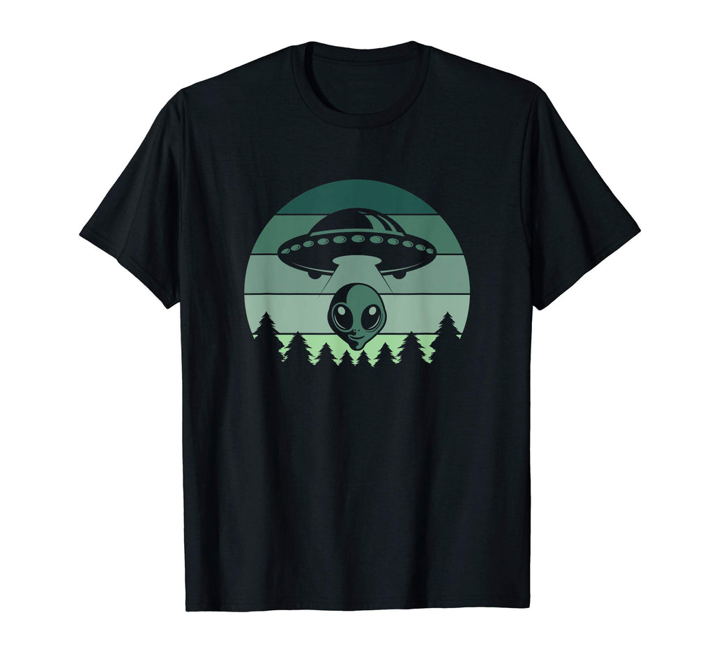 Green Alien Ufo Flying Saucer Space T-Shirt - Graphic Print for Adults - T-Shirt, Sweatshirt, Hoodie