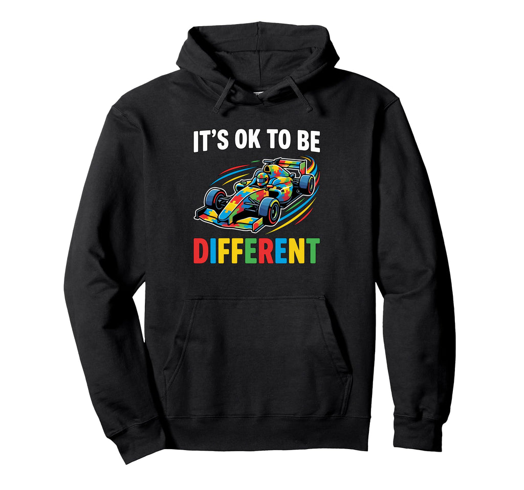 Its Ok To Be Different Autism Racing Hoodie - Minimalist Print Men Women - T-Shirt, Sweatshirt, Hoodie