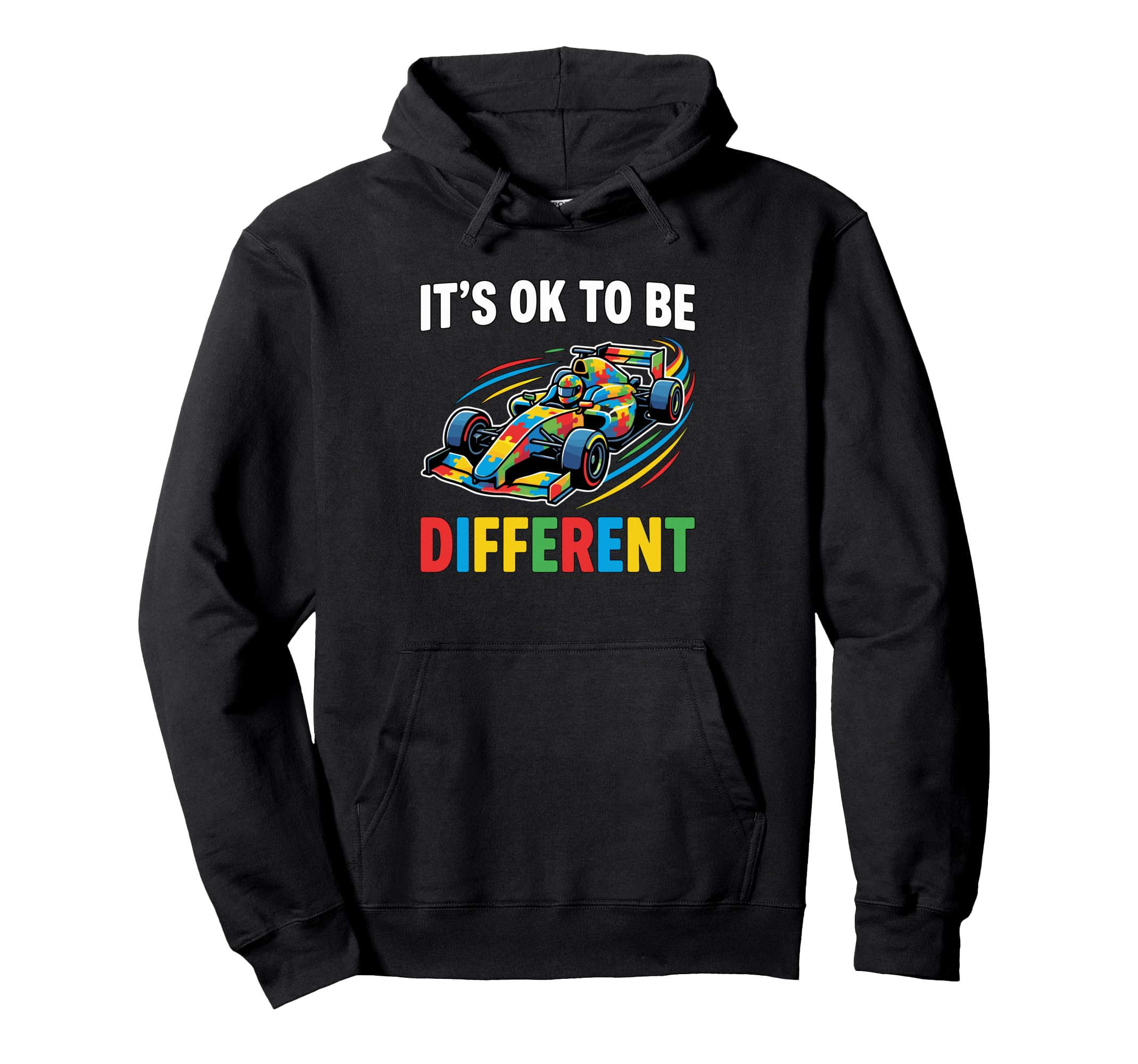 Its Ok To Be Different Autism Racing Hoodie - Minimalist Print Men Women - T-Shirt, Sweatshirt, Hoodie