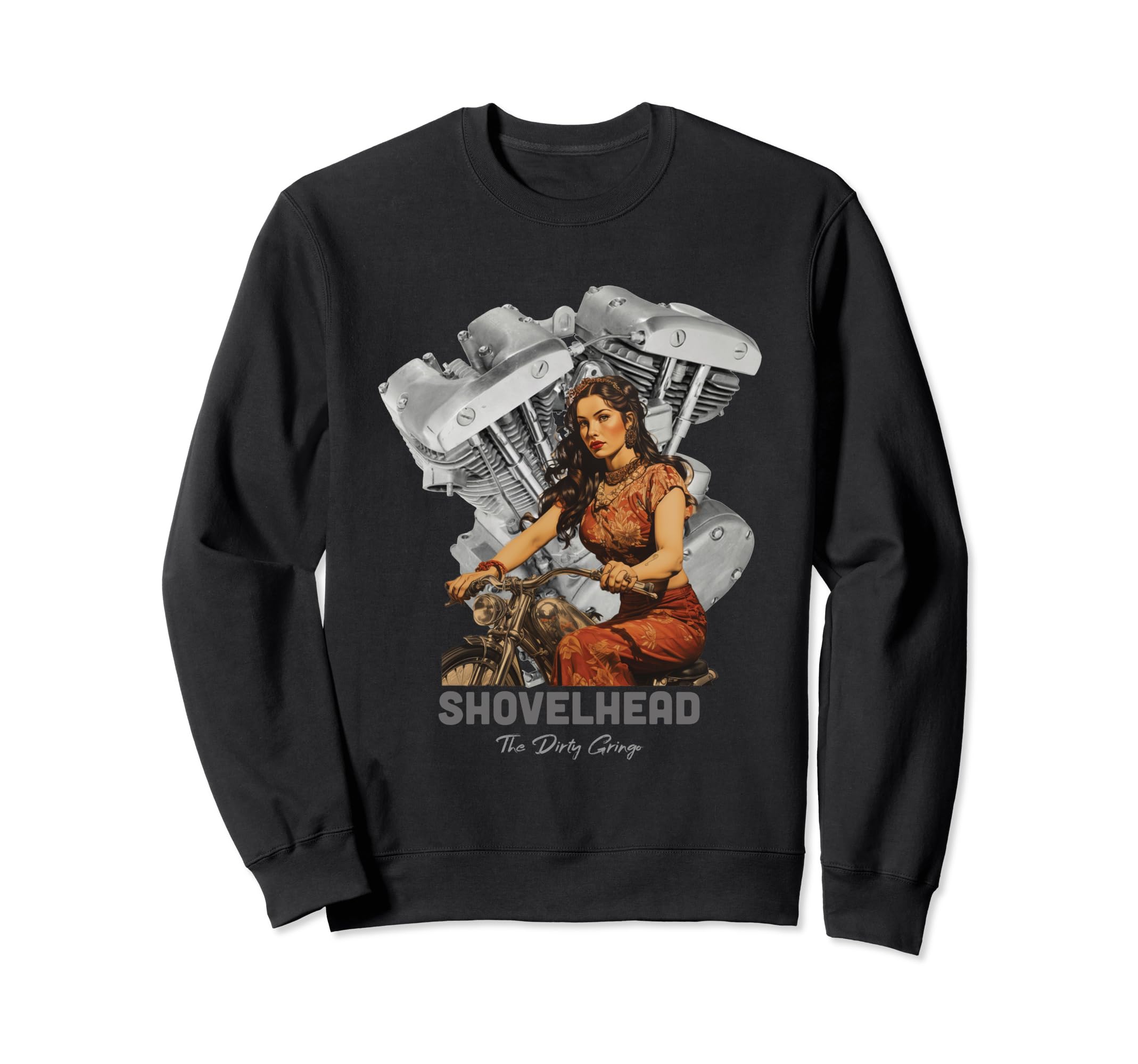 Hd Motorcycle Vtwin Shovelhead Sweatshirt - Custom Art Print Men Women - T-Shirt, Sweatshirt, Hoodie