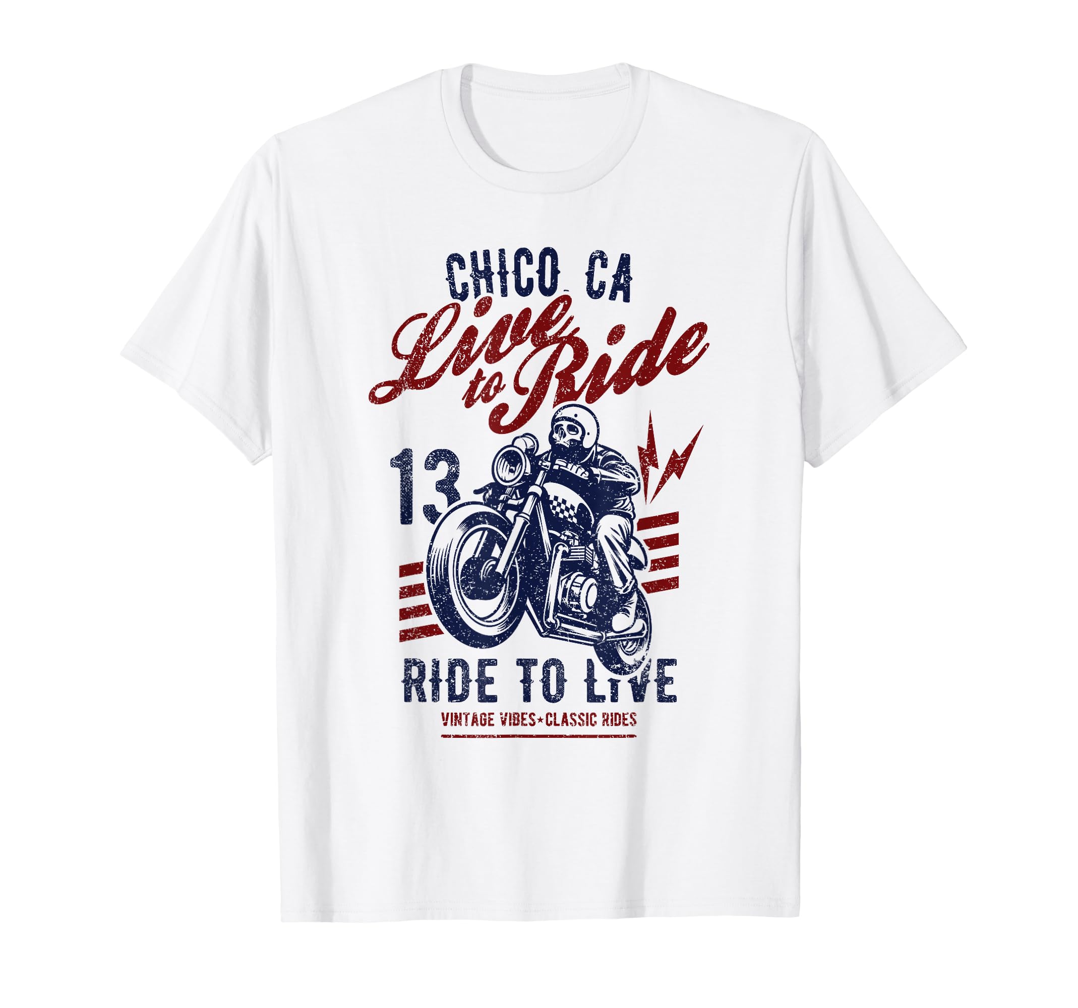 Chico California Motorcycle Skull Rider T-Shirt - Graphic Print Men Women - T-Shirt, Sweatshirt, Hoodie
