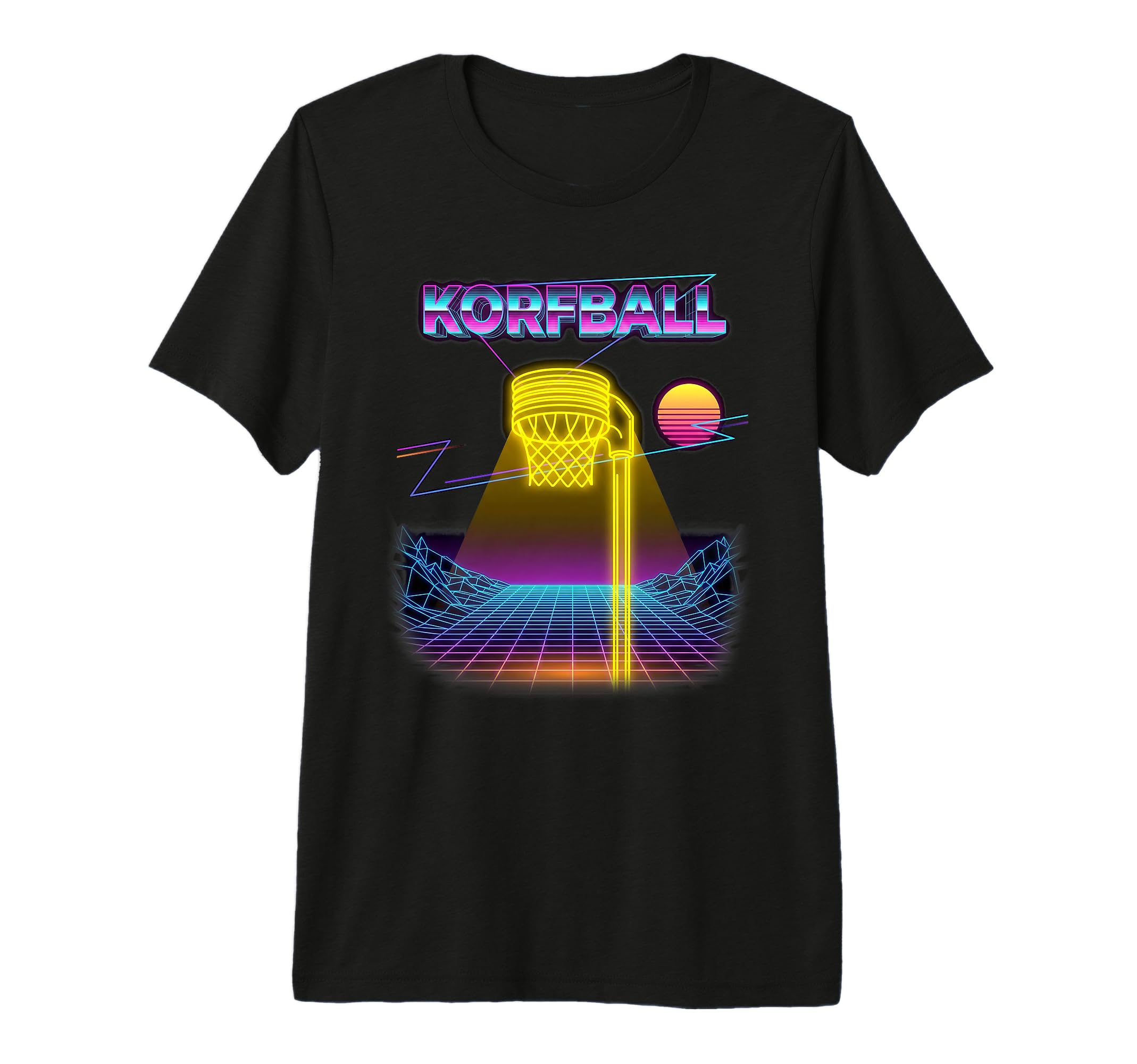 80S Neon Synthwave Korfball Sports T-Shirt - Casual Everyday Wear Unisex - T-Shirt, Sweatshirt, Hoodie