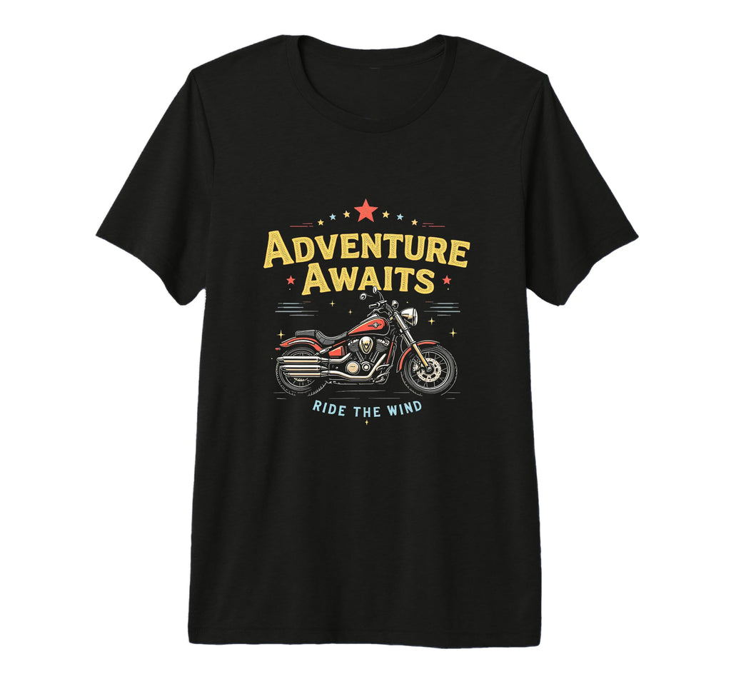 Adventure Awaits Ride Wind Motorcycle T-Shirt - Graphic Print Men Women - T-Shirt, Sweatshirt, Hoodie