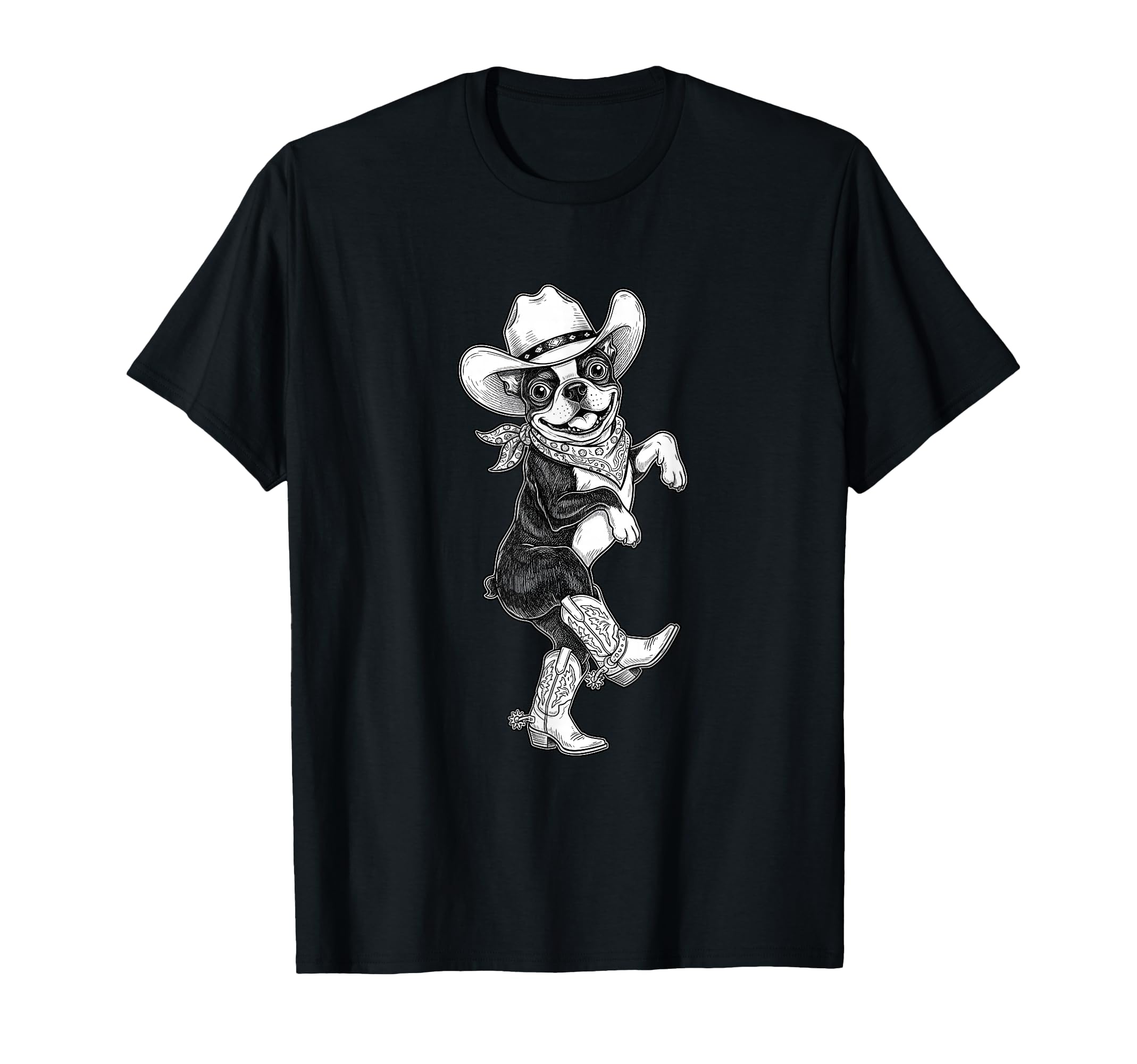 Howdy Boston Terrier Cowboy Western T-Shirt - Aesthetic Graphic Unisex - T-Shirt, Sweatshirt, Hoodie