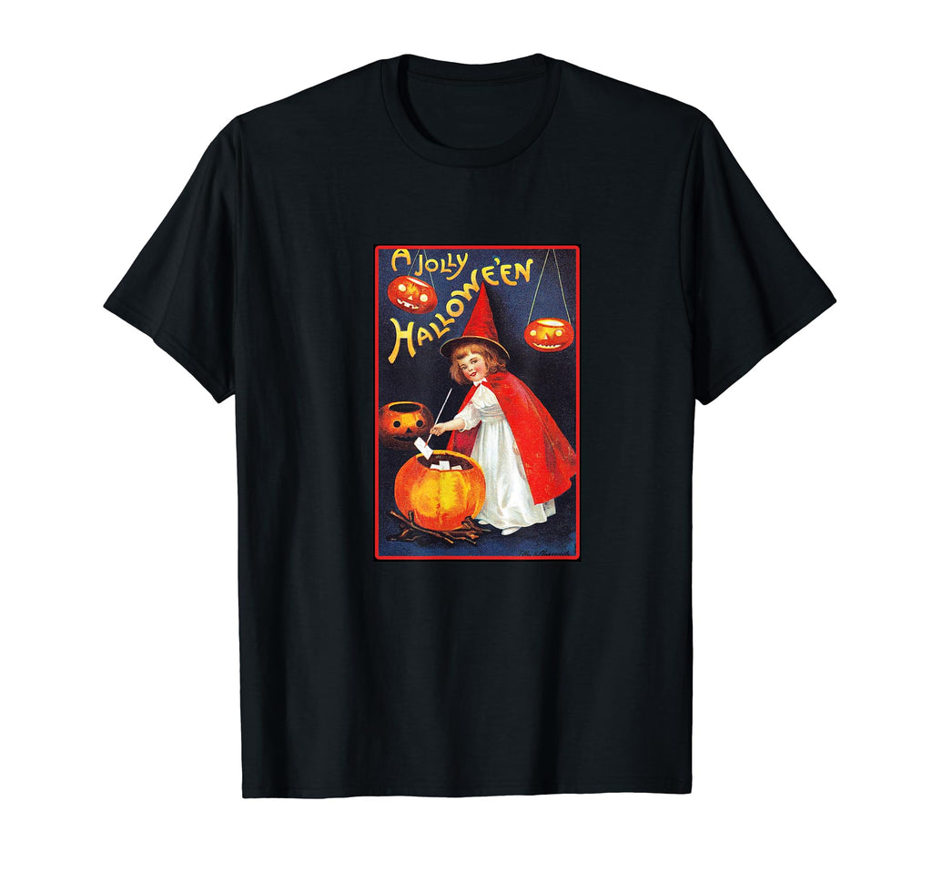Halloween Postcard Little Witch Jolly T-Shirt - Streetwear Style Men Women - T-Shirt, Sweatshirt, Hoodie