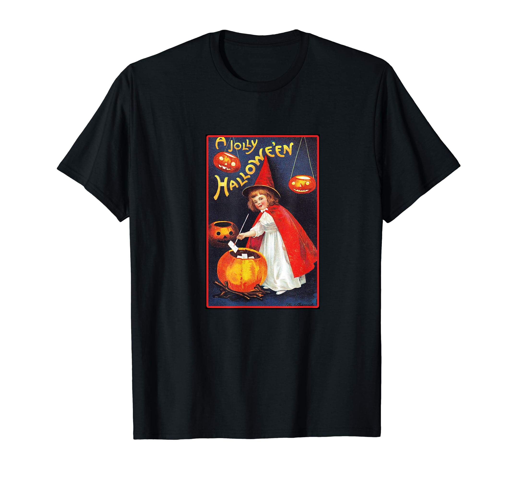 Halloween Postcard Little Witch Jolly T-Shirt - Streetwear Style Men Women - T-Shirt, Sweatshirt, Hoodie