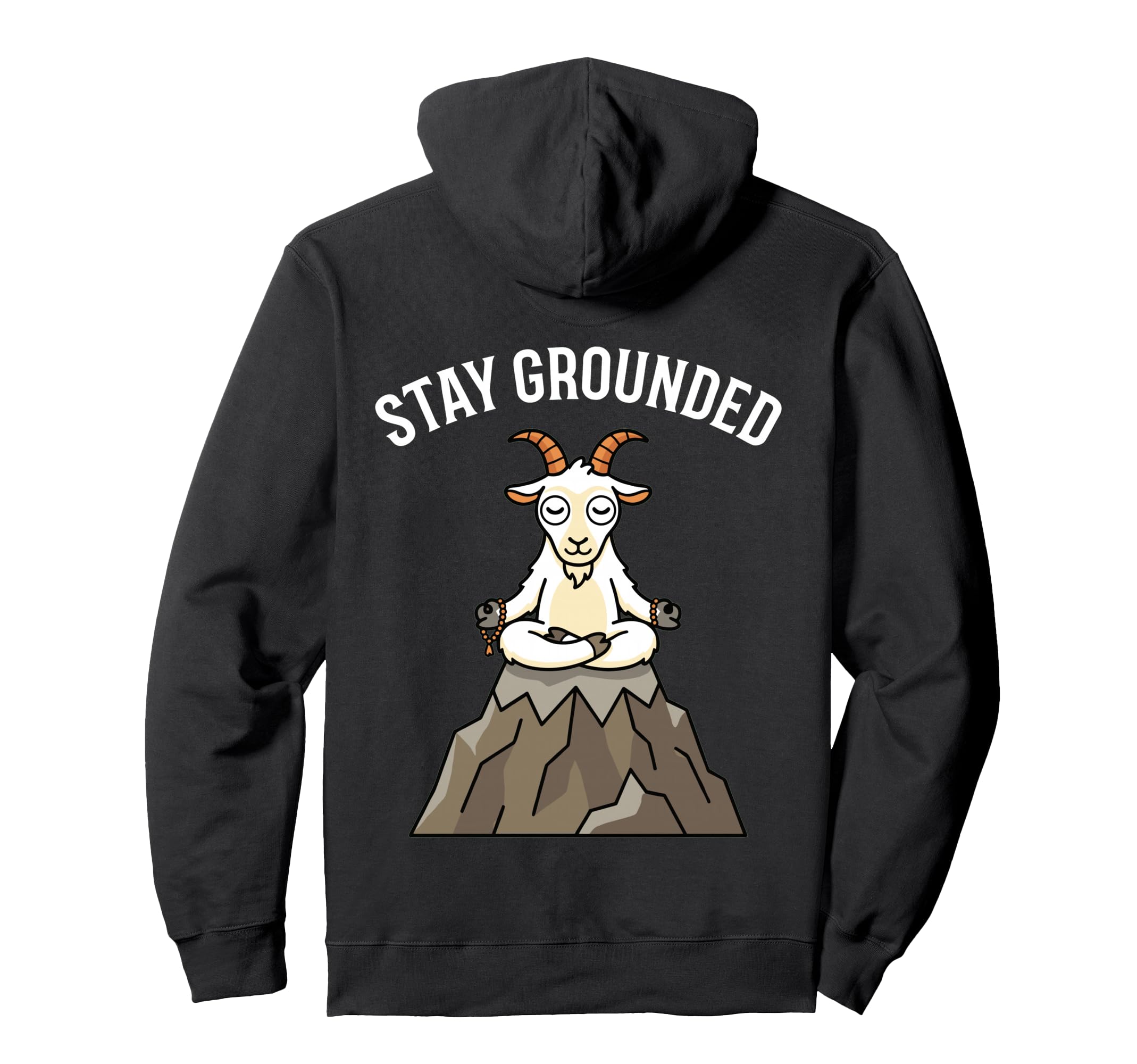 Funny Yoga Goat Stay Grounded Hoodie - Minimalist Print for Adults - T-Shirt, Sweatshirt, Hoodie