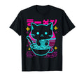 Kawaii Anime Cat Eating Ramen 80S T-Shirt - Graphic Print for Adults - T-Shirt, Sweatshirt, Hoodie