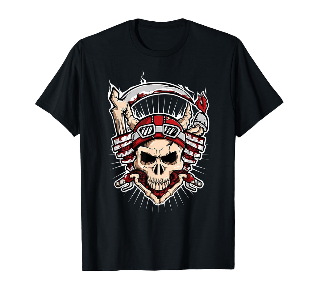 Skull Biker Motorcycle Engine Bikers T-Shirt - Graphic Print Unisex - T-Shirt, Sweatshirt, Hoodie